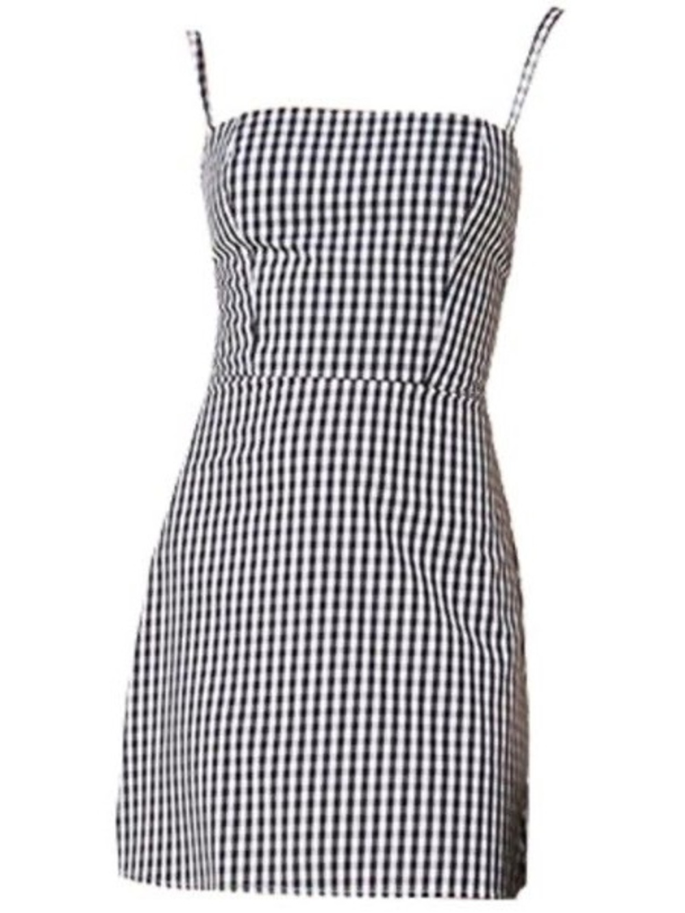 Reformation Mason Dress Black and White Gingham Mini Dress